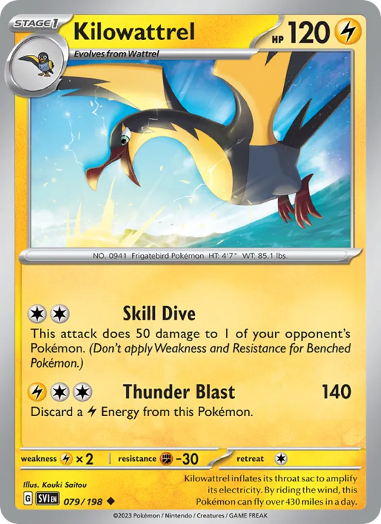 Kilowattrel Non-Holo 079/198 Scarlet & Violet Pokémon Card