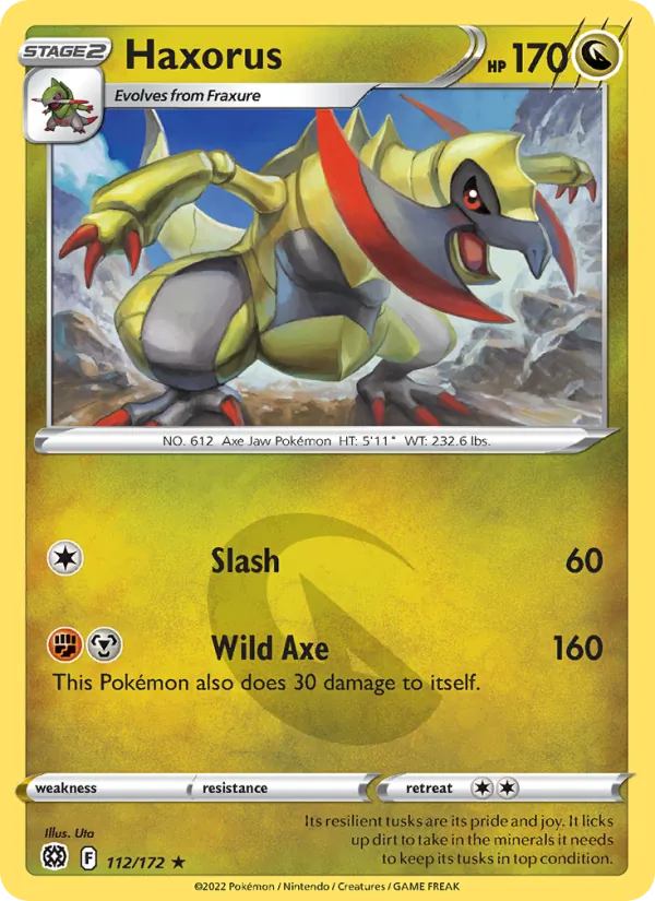Haxorus Reverse Holo 112/172 Brilliant Stars Pokémon Card
