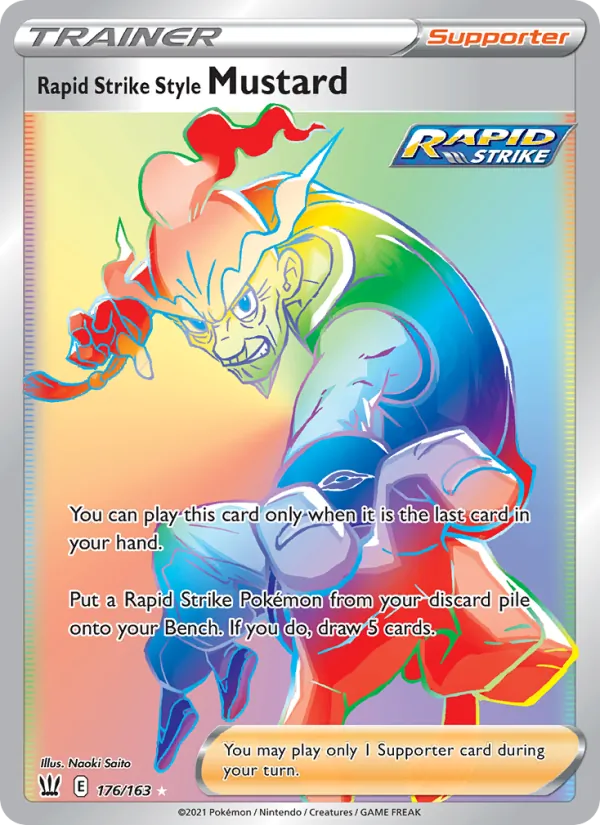 Rapid Strike Style Mustard Holo 176/163 Battle Styles Pokémon Card