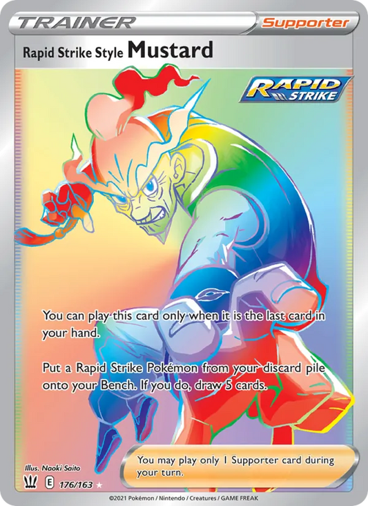 Rapid Strike Style Mustard Holo 176/163 Battle Styles Pokémon Card