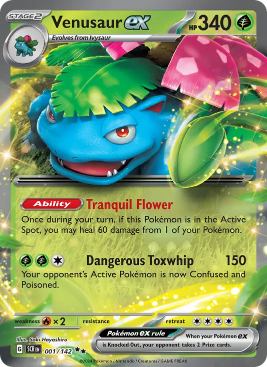 Venusaur ex Holo 001/142 Stellar Crown Pokémon Card