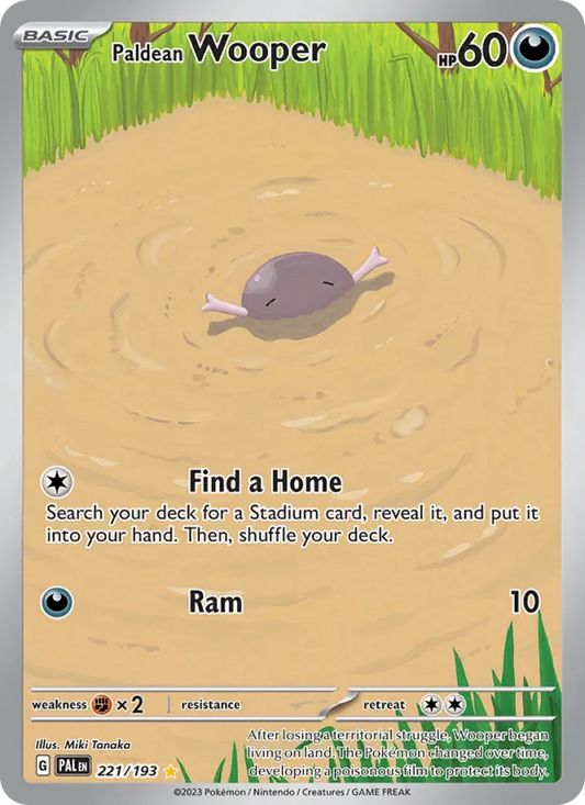 Paldean Wooper Holo 221/193 Paldea Evolved Pokémon Card