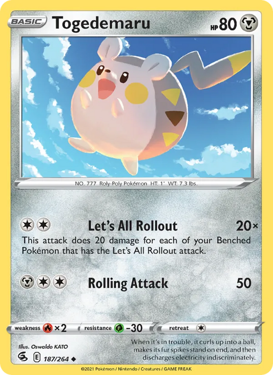Togedemaru Normal 187/264 Fusion Strike Pokémon Card
