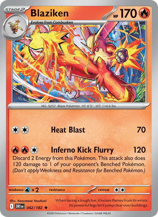 Blaziken Holo 042/182 Destined Rivals Pokémon Card
