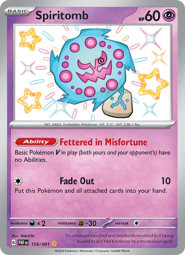 Spiritomb Holo 158/91 Paldean Fates Pokémon Card