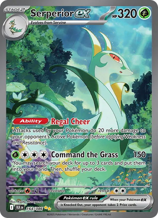 Serperior ex Holo 164/86 Black Bolt Pokémon Card