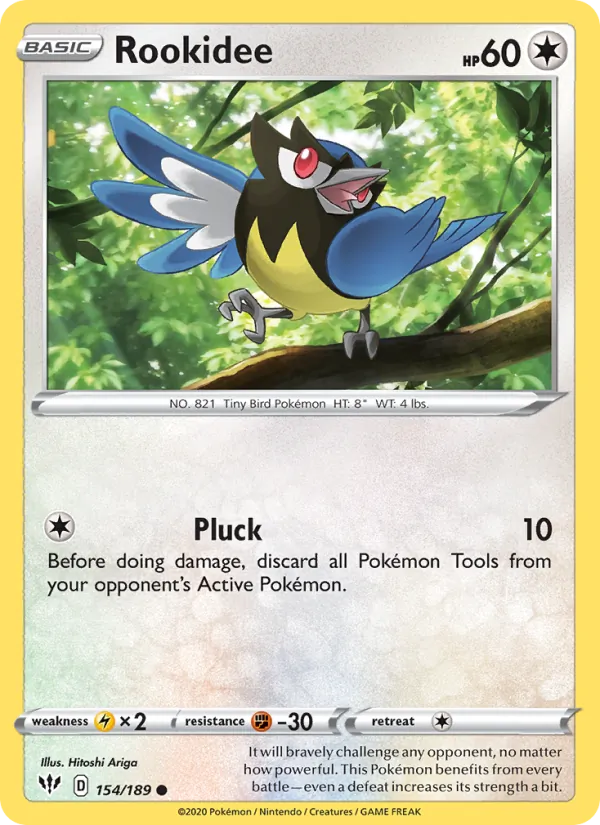 Rookidee Reverse Holo 154/189 Darkness Ablaze Pokémon Card