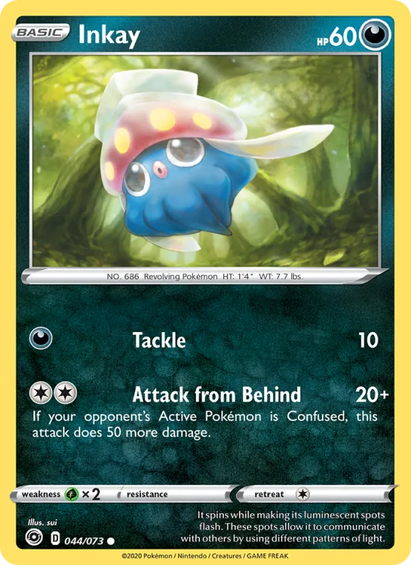Inkay Reverse Holo 044/73 Champion's Path Pokémon Card