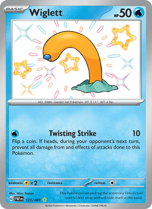 Wiglett Holo 121/91 Paldean Fates Pokémon Card