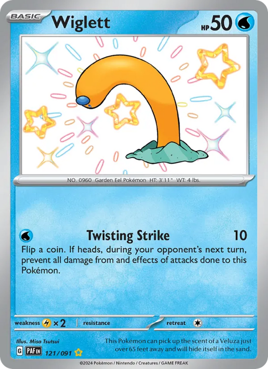 Wiglett Holo 121/91 Paldean Fates Pokémon Card