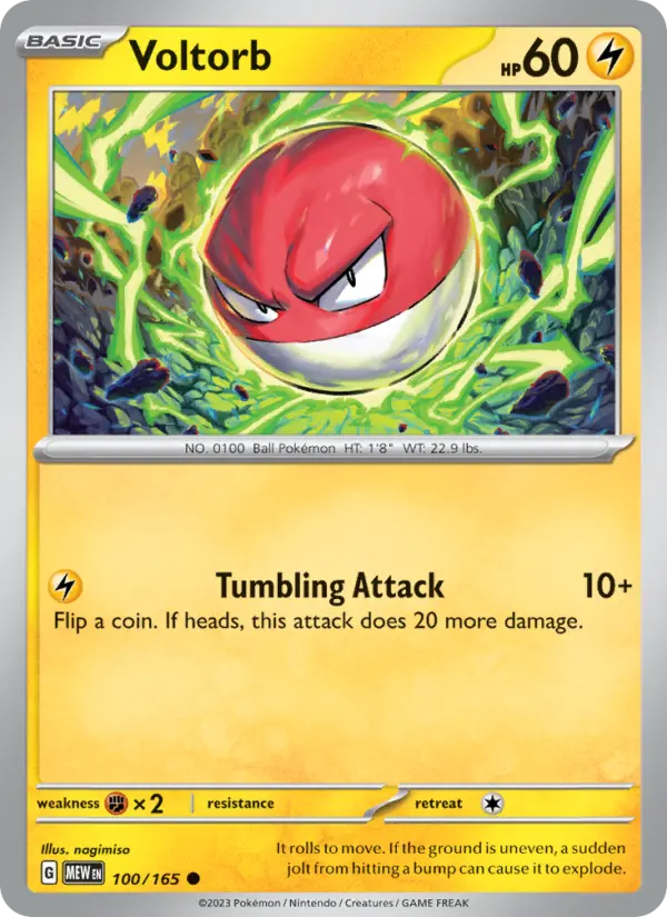 Voltorb Reverse Holo 100/165 151 Pokémon Card