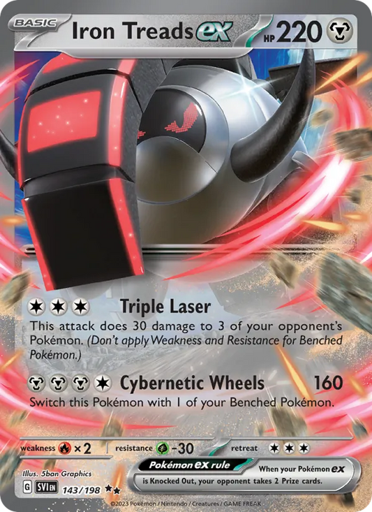 Iron Treads ex Holofoil 143/198 Scarlet & Violet Pokémon Card