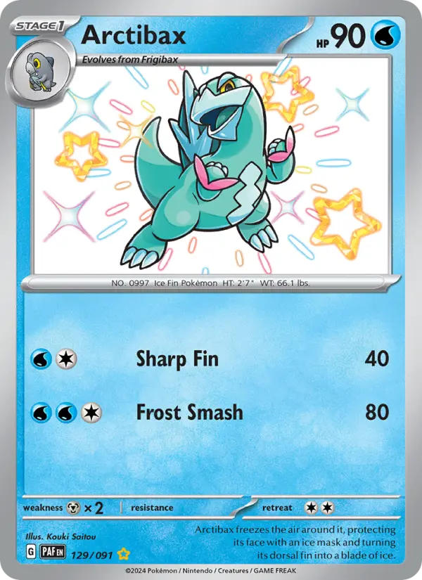 Arctibax Holo 129/91 Paldean Fates Pokémon Card