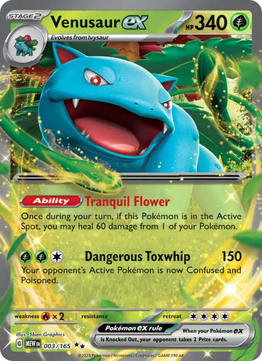 Venusaur ex Holo 003/165 151 Pokémon Card