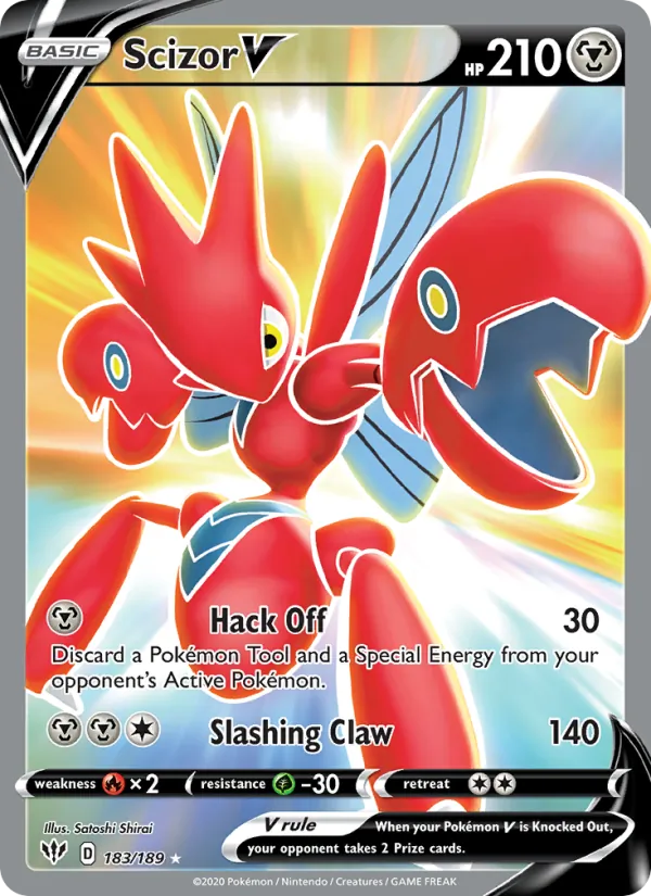 Scizor V Holo 183/189 Darkness Ablaze Pokémon Card