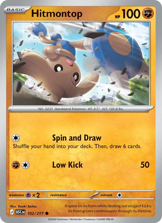 Hitmontop Normal 102/217 Ascended Heroes Pokémon Card