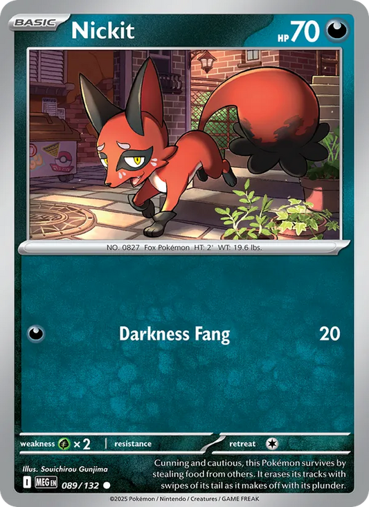 Nickit Normal 089/132 Mega Evolution Pokémon Card