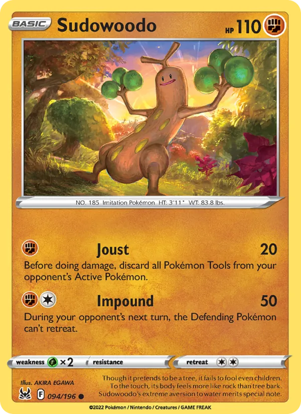 Sudowoodo Reverse Holo 094/196 Lost Origin Pokémon Card