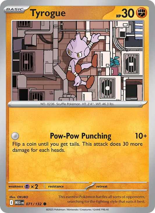 Tyrogue Normal 071/132 Mega Evolution Pokémon Card