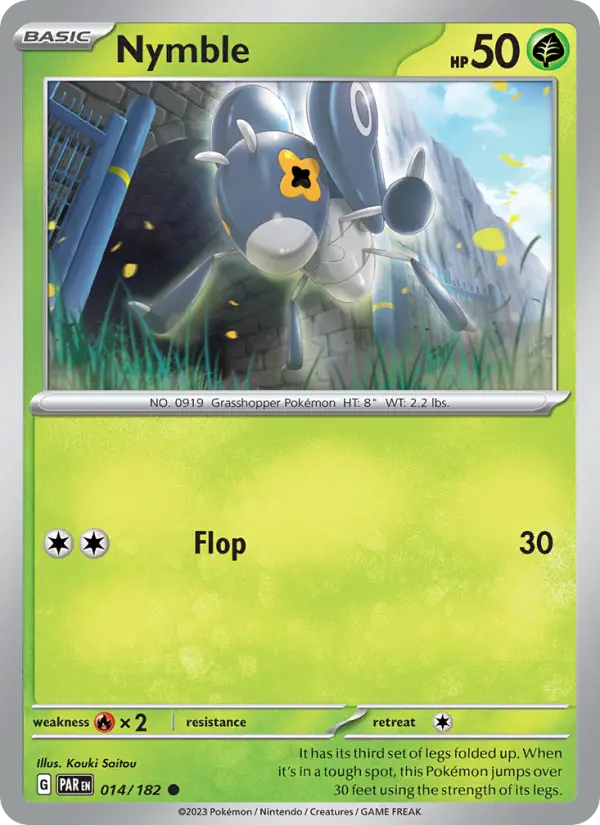 Nymble Reverse Holo 014/182 Paradox Rift Pokémon Card