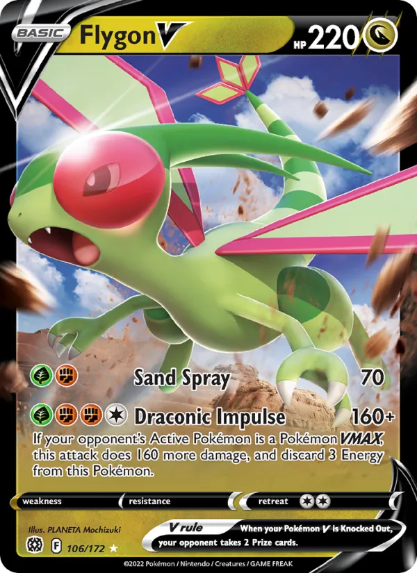 Flygon V Holo 106/172 Brilliant Stars Pokémon Card