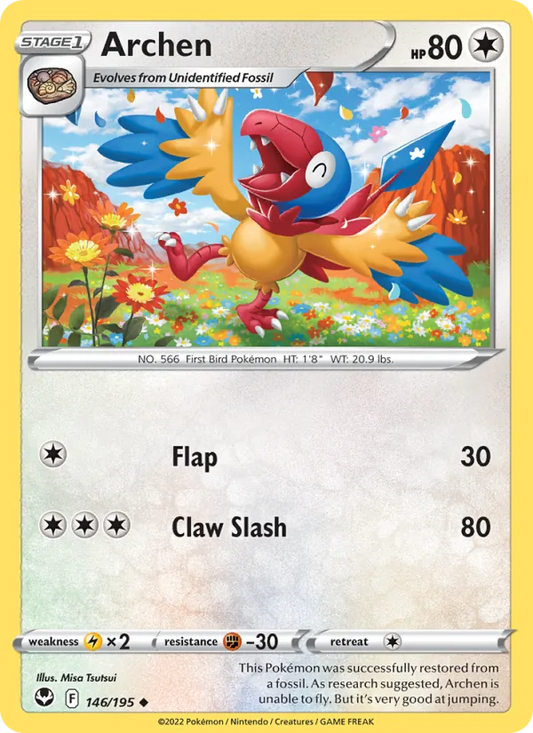 Archen Normal 146/195 Silver Tempest Pokémon Card