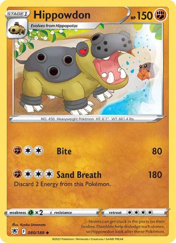 Hippowdon Reverse Holo 080/189 Astral Radiance Pokémon Card