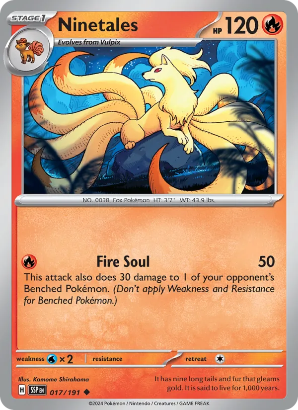 Ninetales Normal 017/191 Surging Sparks Pokémon Card