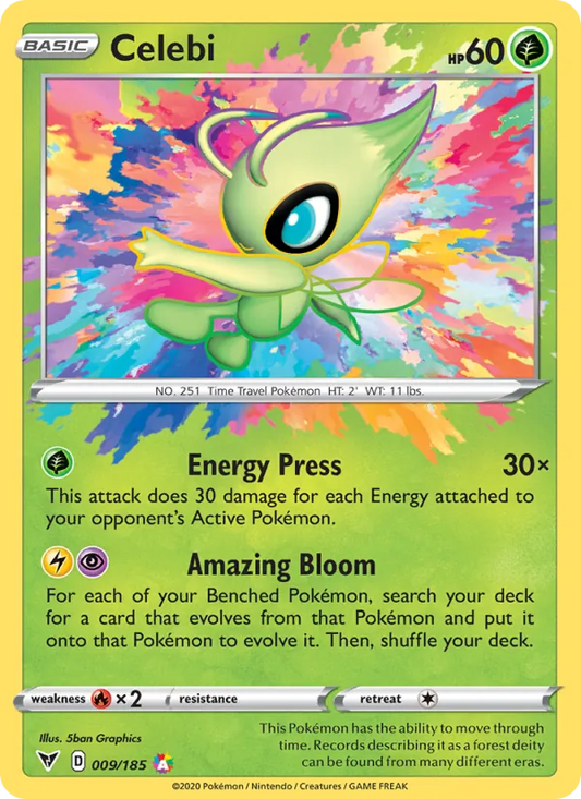 Celebi Holo 009/185 Vivid Voltage Pokémon Card