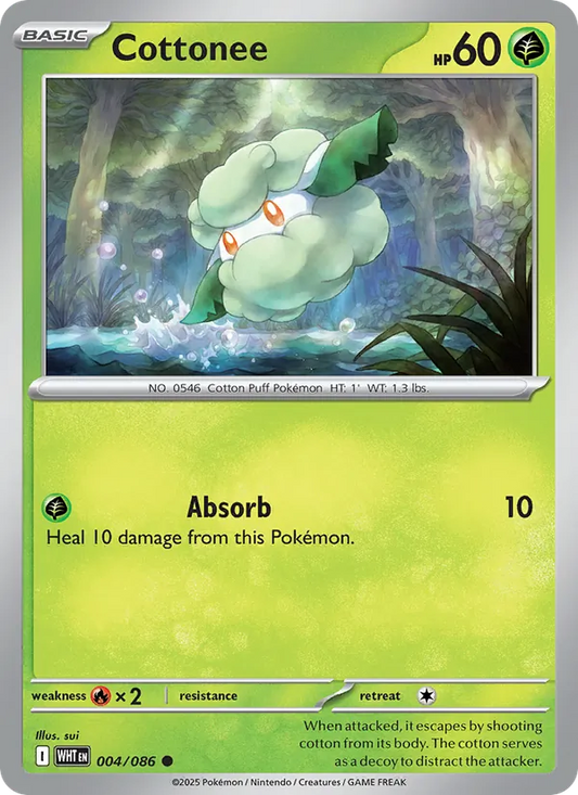 Cottonee Normal 004/86 White Flare Pokémon Card