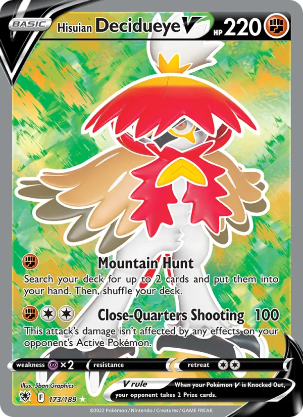 Hisuian Decidueye V Holo 173/189 Astral Radiance Pokémon Card