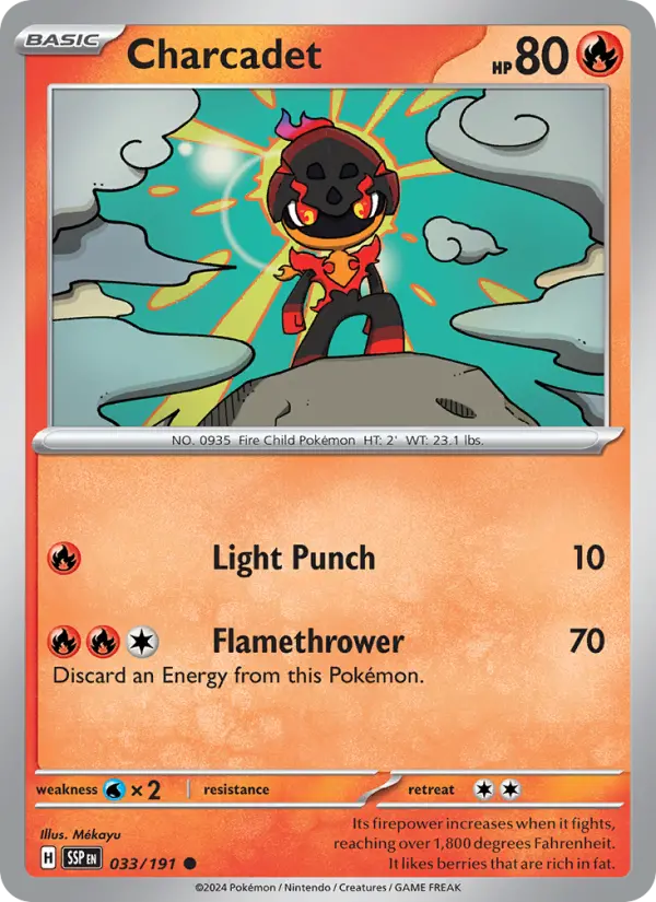 Charcadet Reverse Holo 033/191 Surging Sparks Pokémon Card