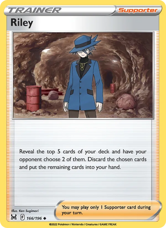 Riley Reverse Holo 166/196 Lost Origin Pokémon Card