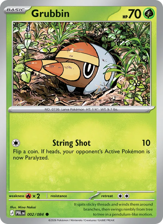 Grubbin Normal 002/84 Pitch Black Pokémon Card