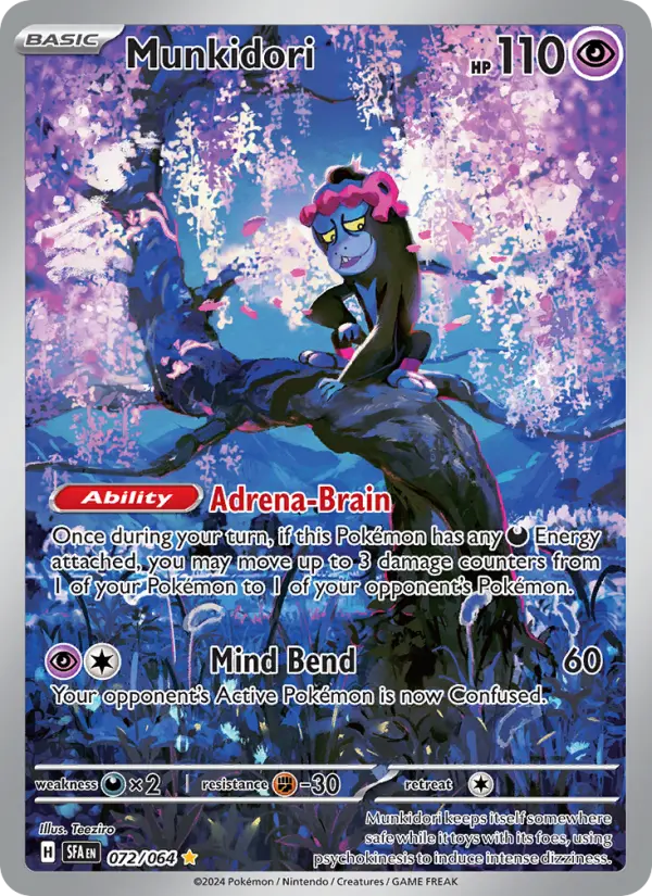Munkidori Holo 072/64 Shrouded Fable Pokémon Card