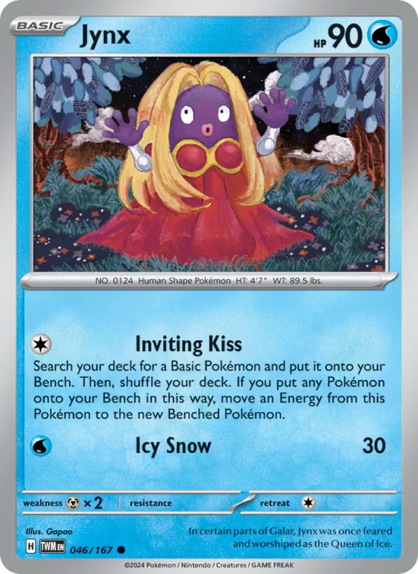 Jynx Normal 046/167 Twilight Masquerade Pokémon Card
