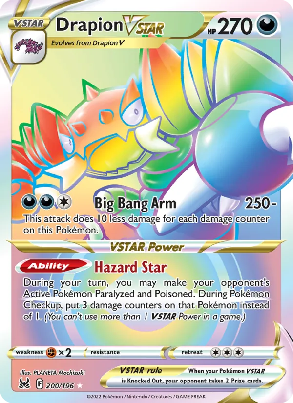 Drapion VSTAR Holo 200/196 Lost Origin Pokémon Card