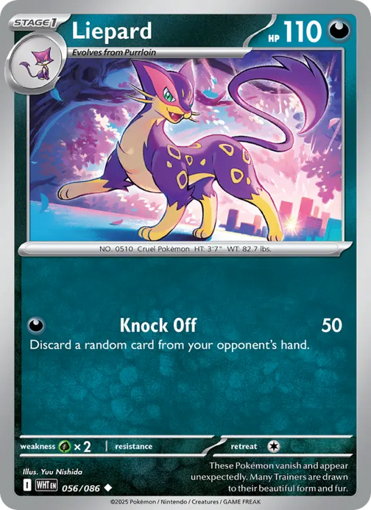 Liepard Reverse Holo 056/86 White Flare Pokémon Card