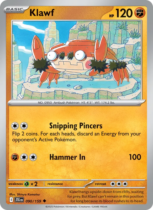 Klawf Normal 090/159 Journey Together Pokémon Card