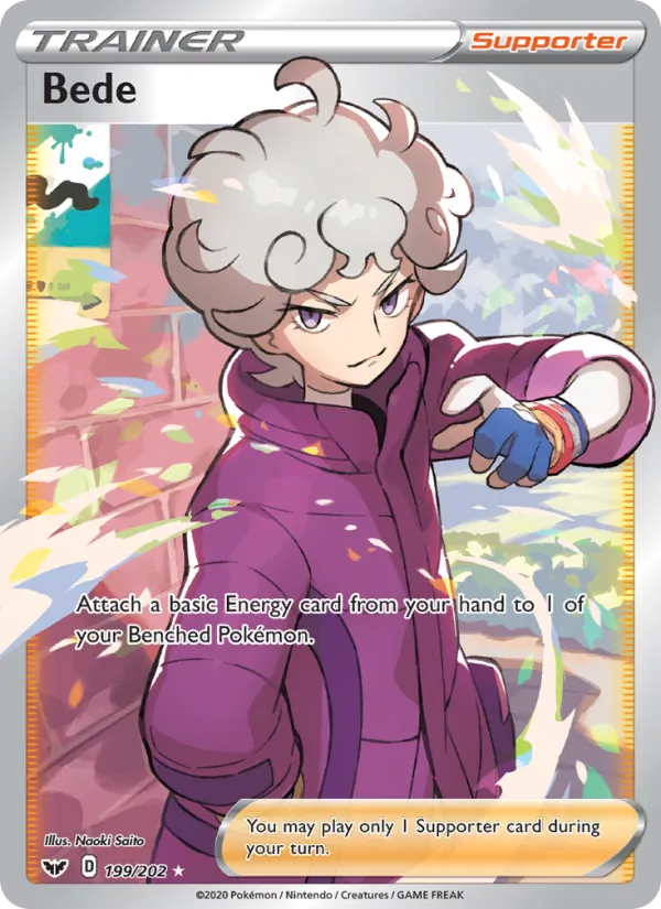Bede Holo 199/202 Sword & Shield Pokémon Card