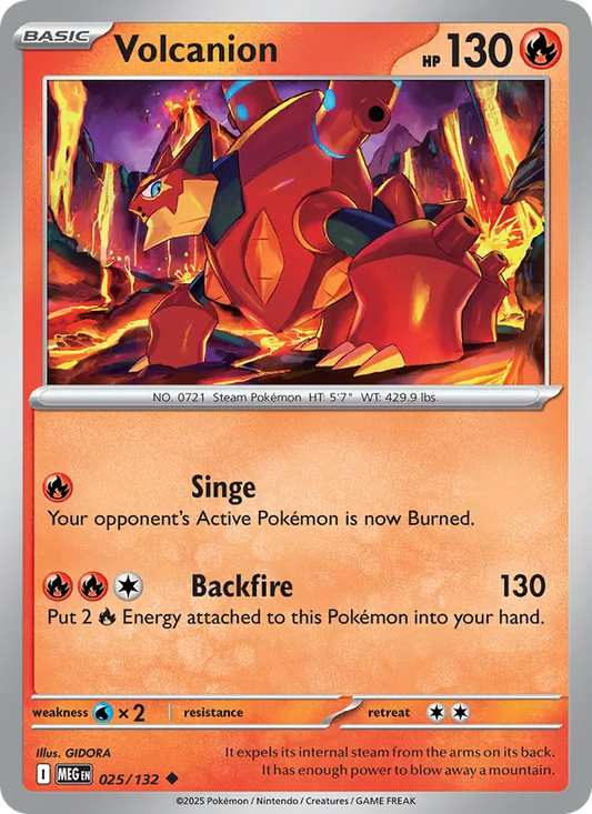 Volcanion Normal 025/132 Mega Evolution Pokémon Card
