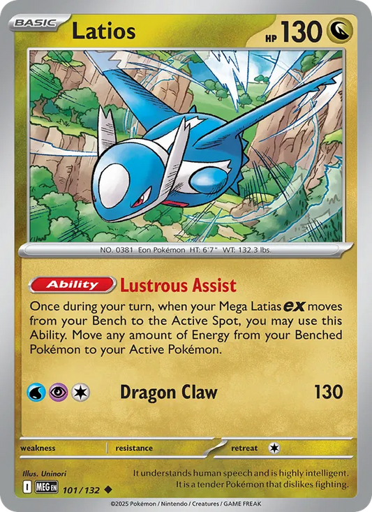 Latios Normal 101/132 Mega Evolution Pokémon Card