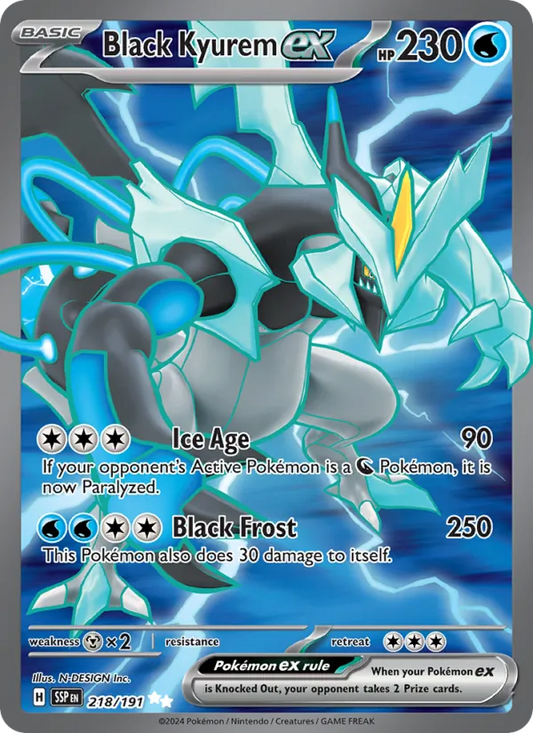 Black Kyurem ex Holo 218/191 Surging Sparks Pokémon Card