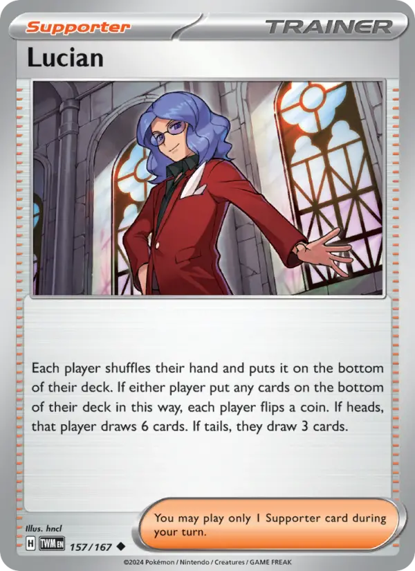 Lucian Reverse Holo 157/167 Twilight Masquerade Pokémon Card