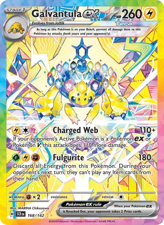 Galvantula ex Holo 168/142 Stellar Crown Pokémon Card
