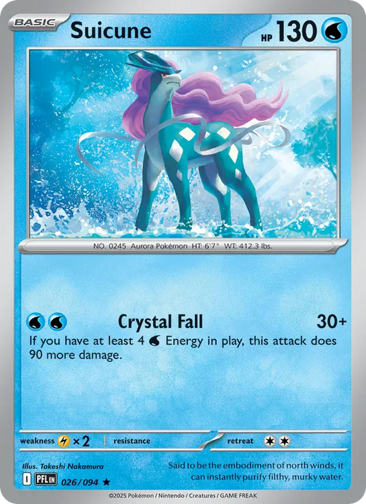 Suicune Holo 026/94 Phantasmal Flames Pokémon Card