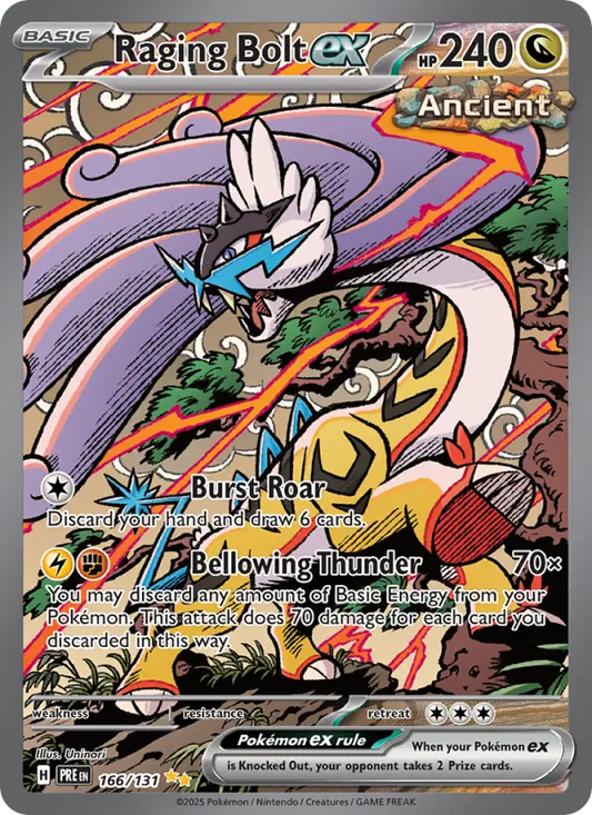 Raging Bolt ex Holo 166/131 Prismatic Evolutions Pokémon Card
