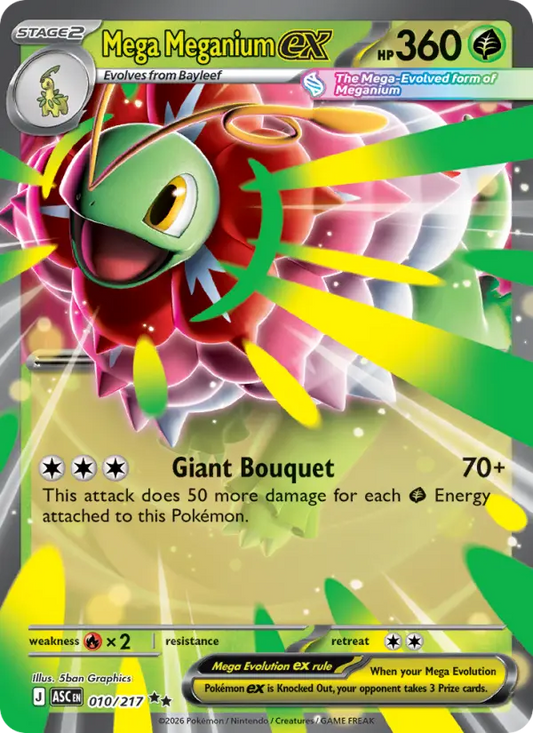 Mega Meganium ex Holo 010/217 Ascended Heroes Pokémon Card