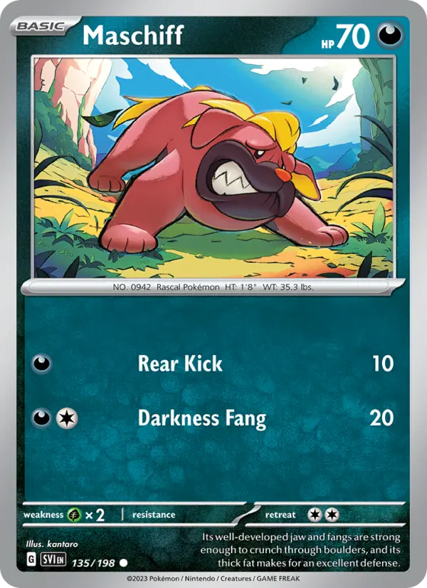 Maschiff Non-Foil 135/198 Scarlet & Violet Pokémon Card