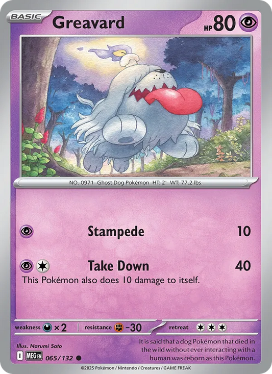 Greavard Normal 065/132 Mega Evolution Pokémon Card
